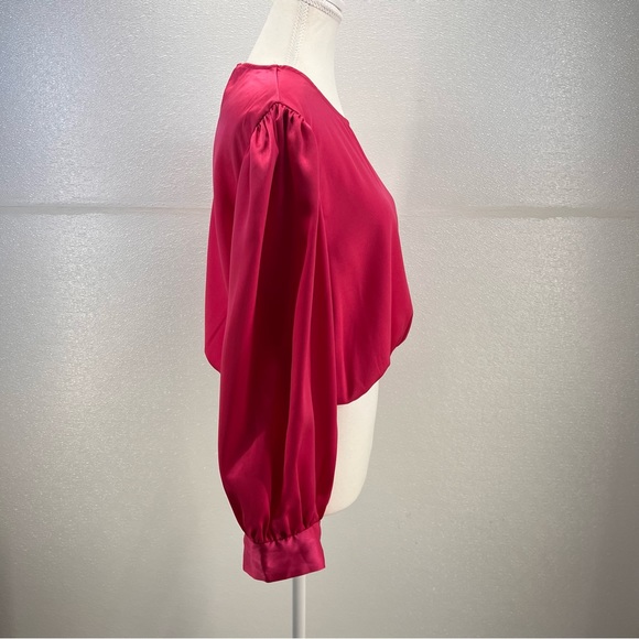 NWT Fall Casual Long Puff Sleeve Crop Top SIZE M - Picture 9 of 17